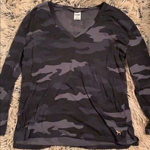 VS Pink long-sleeve camo shirt